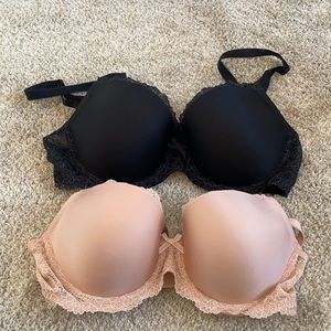 Victoria’s Secret 1 blush and 1 black dream angels bra